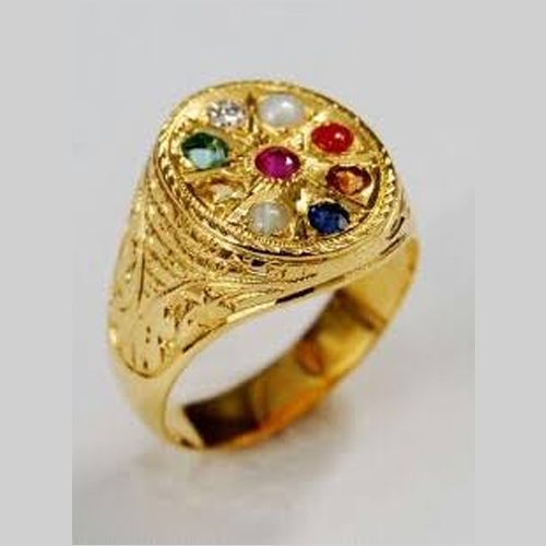 Buy CEYLONMINE Brass Goldplated Navratna Finger Ring Men Women Brass Gold  Plated Ring Online at Best Prices in India - JioMart.