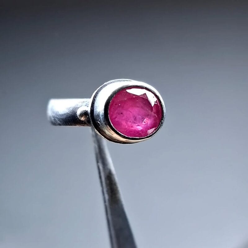 Ruby Set in a Stunning Silver Ring | Natural Ruby Birthstone Jewelry online
